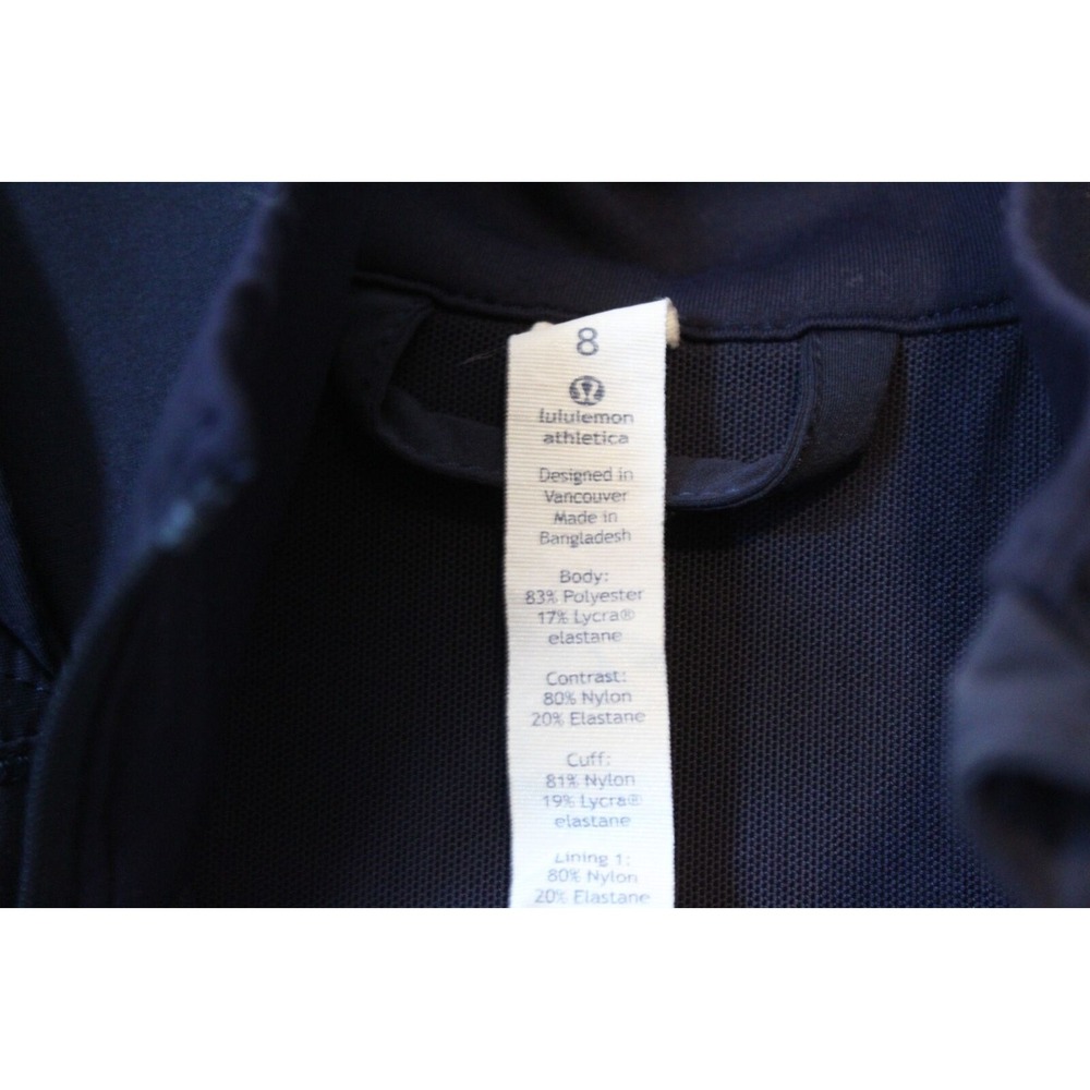 Lululemon Kicking Asphalt Jacket Midnight Navy Blue Full Zip Size 8 Hooded Light - Picture 8 of 16